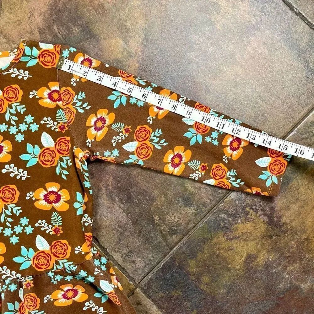 Ann Loren Girls Floral Fall Long Sleeve Dress 11/12 - Picture 4 of 9